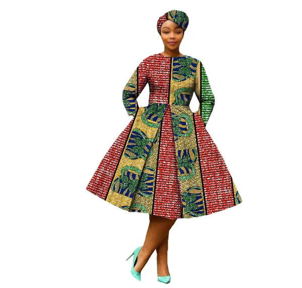 Limanying Well made  casual best kitenge dresses real ankara 100% cotton ankara fabric african dresses With headscarf