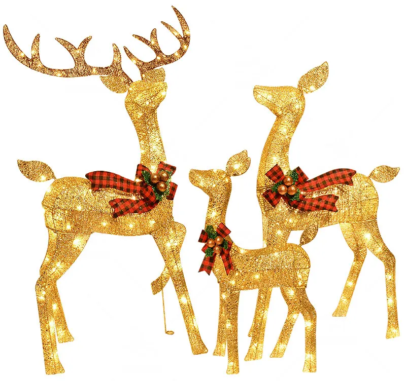 wholesale reindeer christmas decoration in stock light up reindeer outdoor christmas gold deer