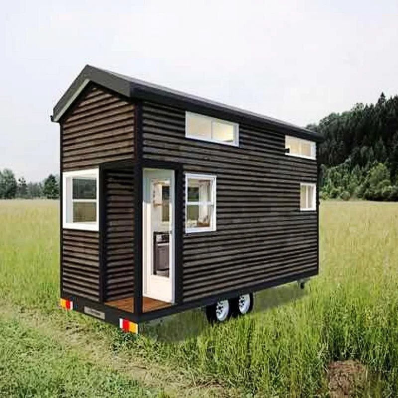 Steel structures sunrooms glass modular prefabricated travel trailer log cabin tiny wood house on wheels container with bathroom
