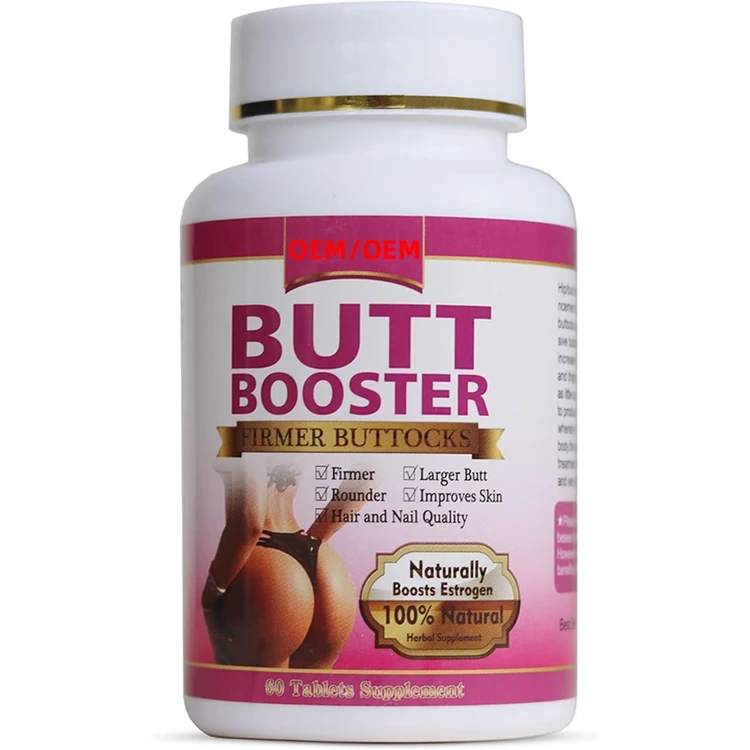 60 Tablets Butt Booster Pills Mention Buttocks Herbal Supplements for Plump Hips Enhancement Firming and Seductive