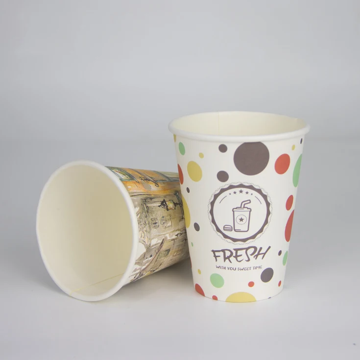 offer pe coated paper cup disposable wholesale juice cold drink for home work and party