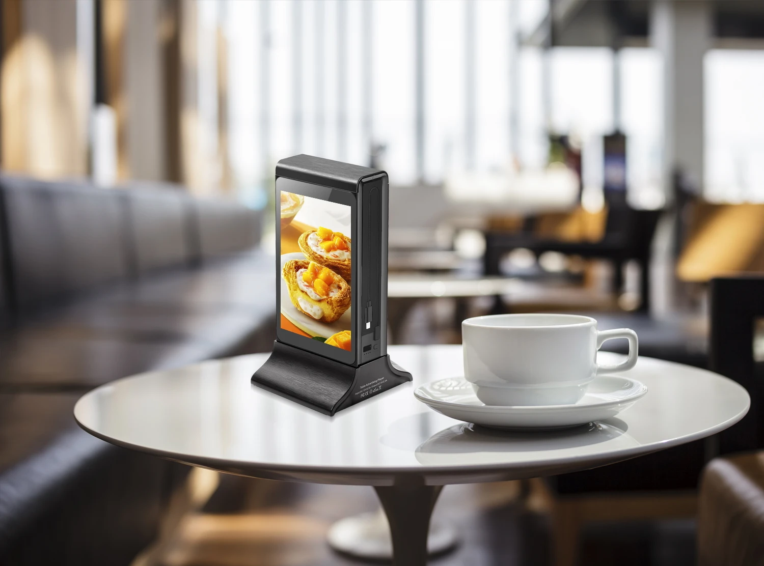 OEM ODM in stock phone charging advertising display 7 inch dual digital menu table tent advertising display