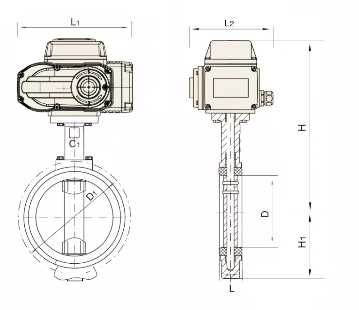 OEM Wholesale Price DN300 Electric Regulating Butterfly Valve Digital Display Valve Position AC 12V Electric Butterfly Valve
