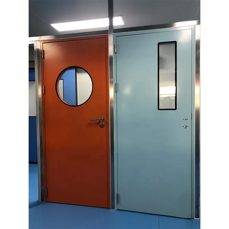 Custom Dimensions Metal Steel Clean Room Swing Door Galvanized Steel Automatic Swing Door with Bottom Steel Double Swing Door