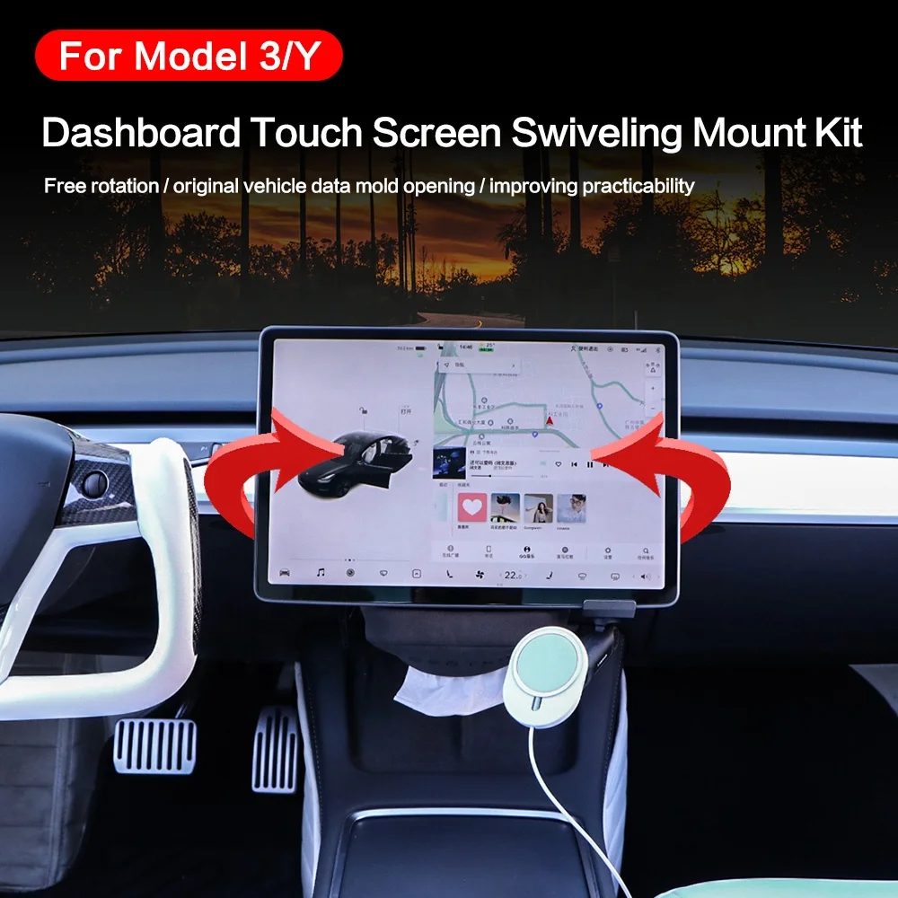 New Tesla Accessories 30 Degrees Screen Rotating Holder multi-directional rotation tesla swivel mount for tesla model 3 Y