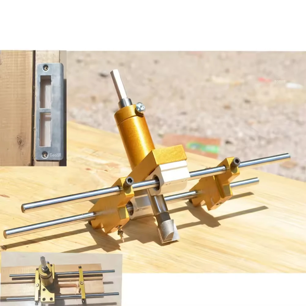 Lock Mortiser Slotter Jig Key Hole Drilling Guide System Lock Hole Opener Kit for Wooden Doors