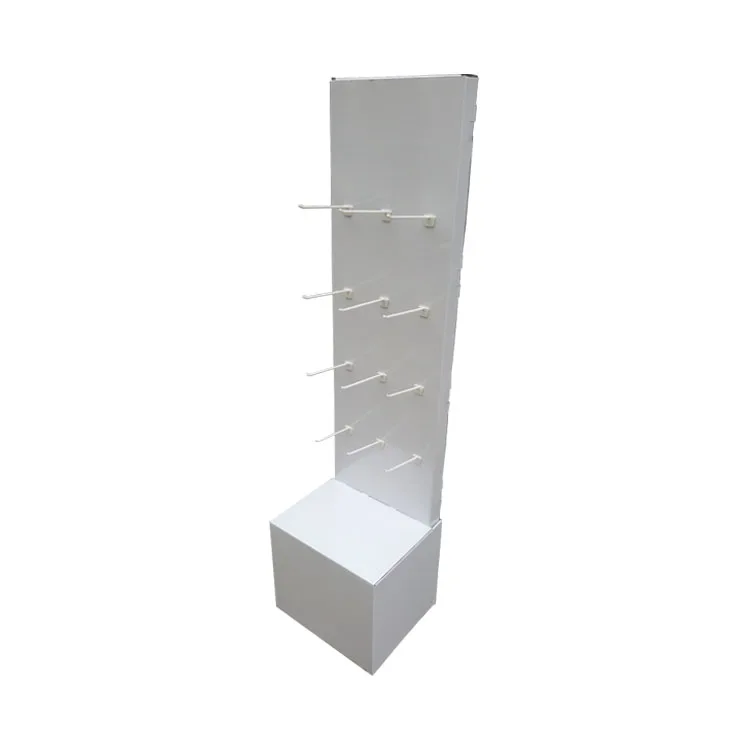 Mobile Accessories Display Rack Hanging Floor Socks Display Stand Cardboard With Peg Hooks