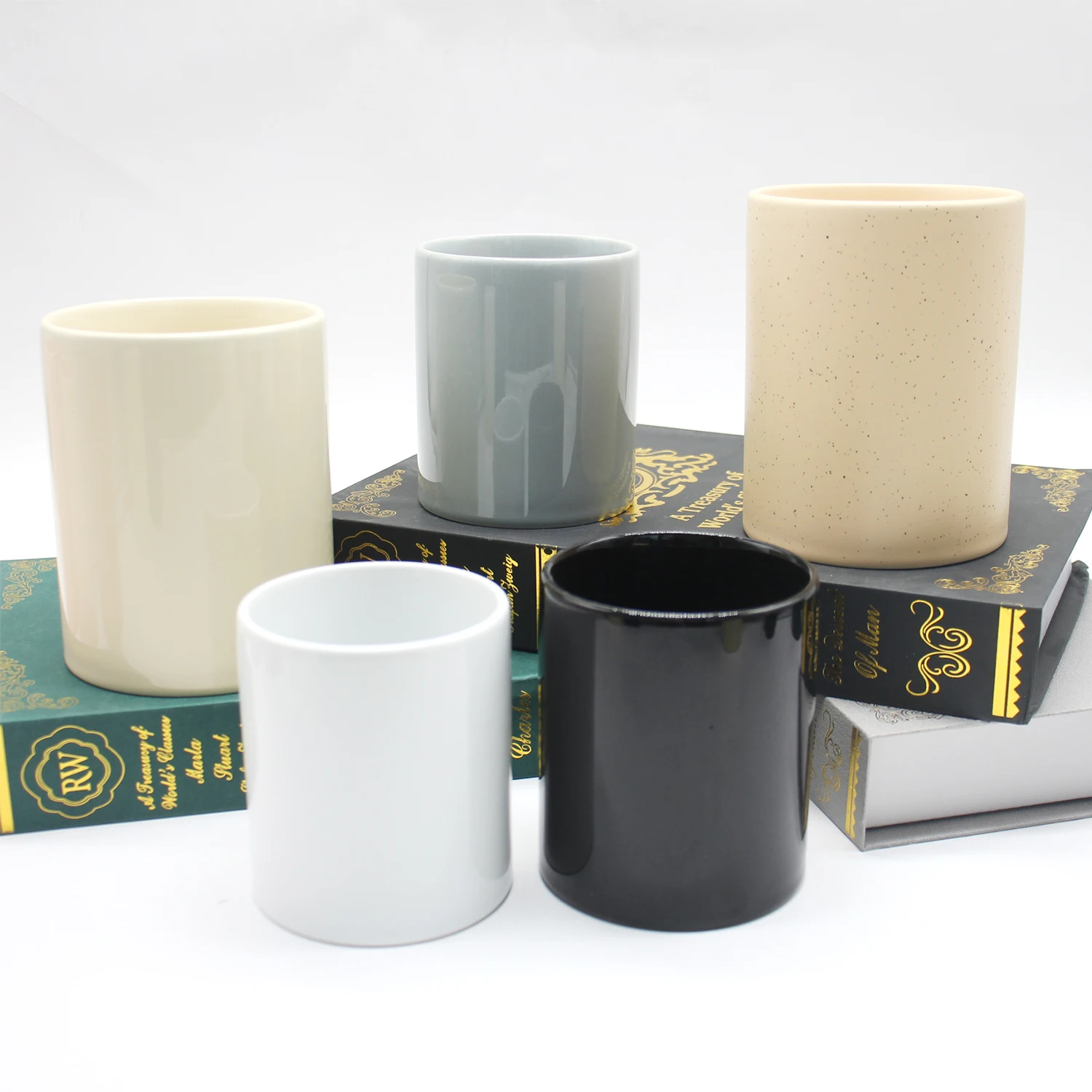 2023 New design ceramic manufacturer fill wax  home decoration  with box and lid