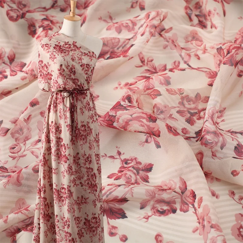Customized Chinese Silk manufacturer Summer 100% mulberry silk 12mm Georgette flower digital print fabric for dress,blouse