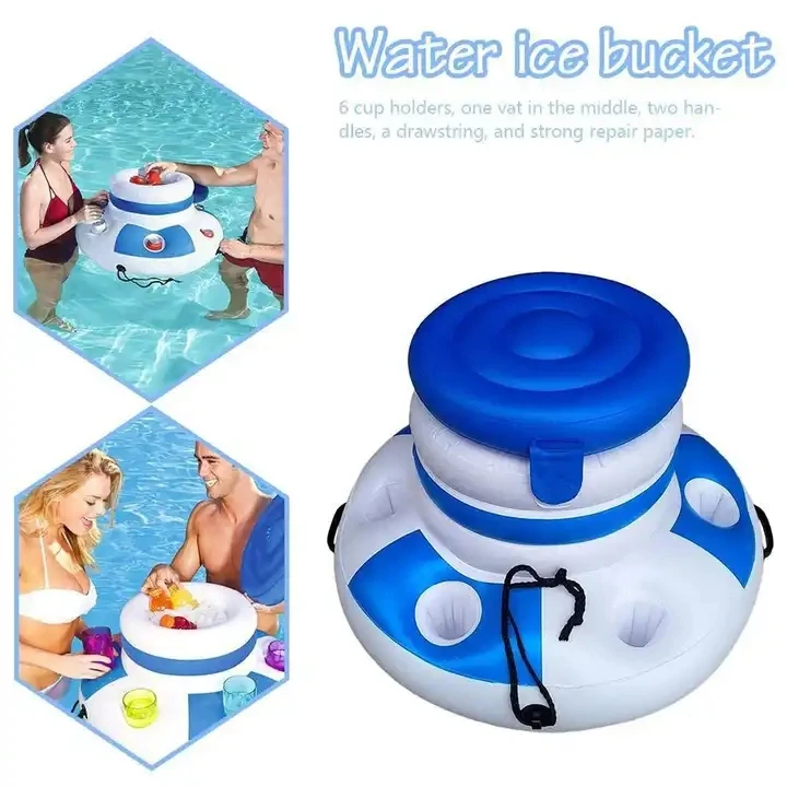 Custom Summer Portable PVC Beer Barrel Cooler For Pool Party Inflatable Floating Pool Cooler