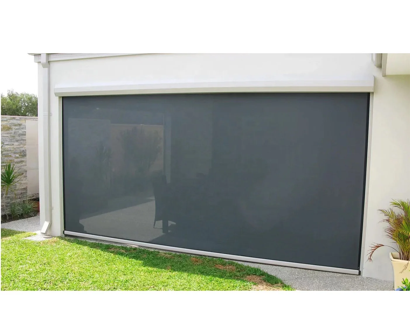 affordable perforated aluminum zip blinds automatic/manual zip track pvc screen shades for windows/doors