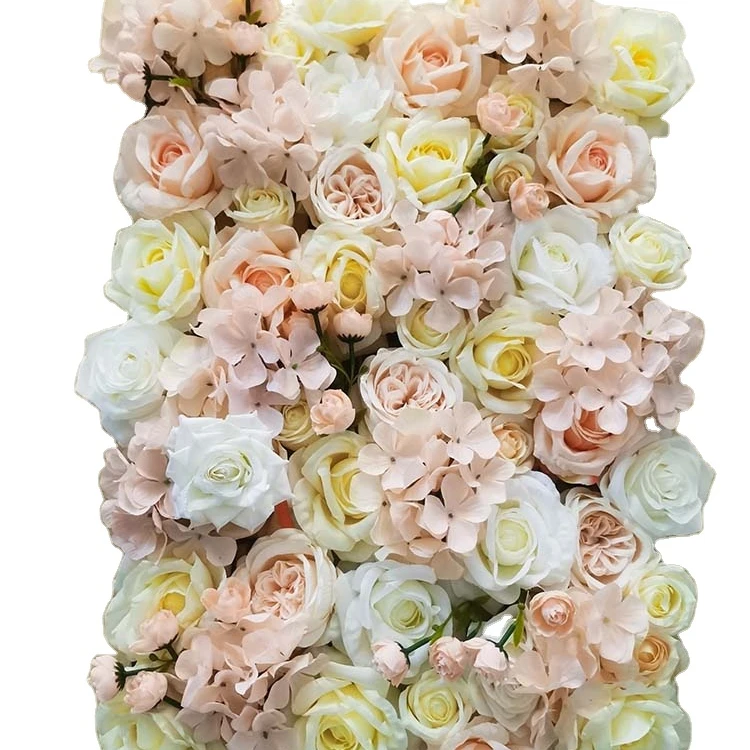 Artificial rose flowers wall panel party decorations Silk 3D flower wall wedding backdrop decor for wedding