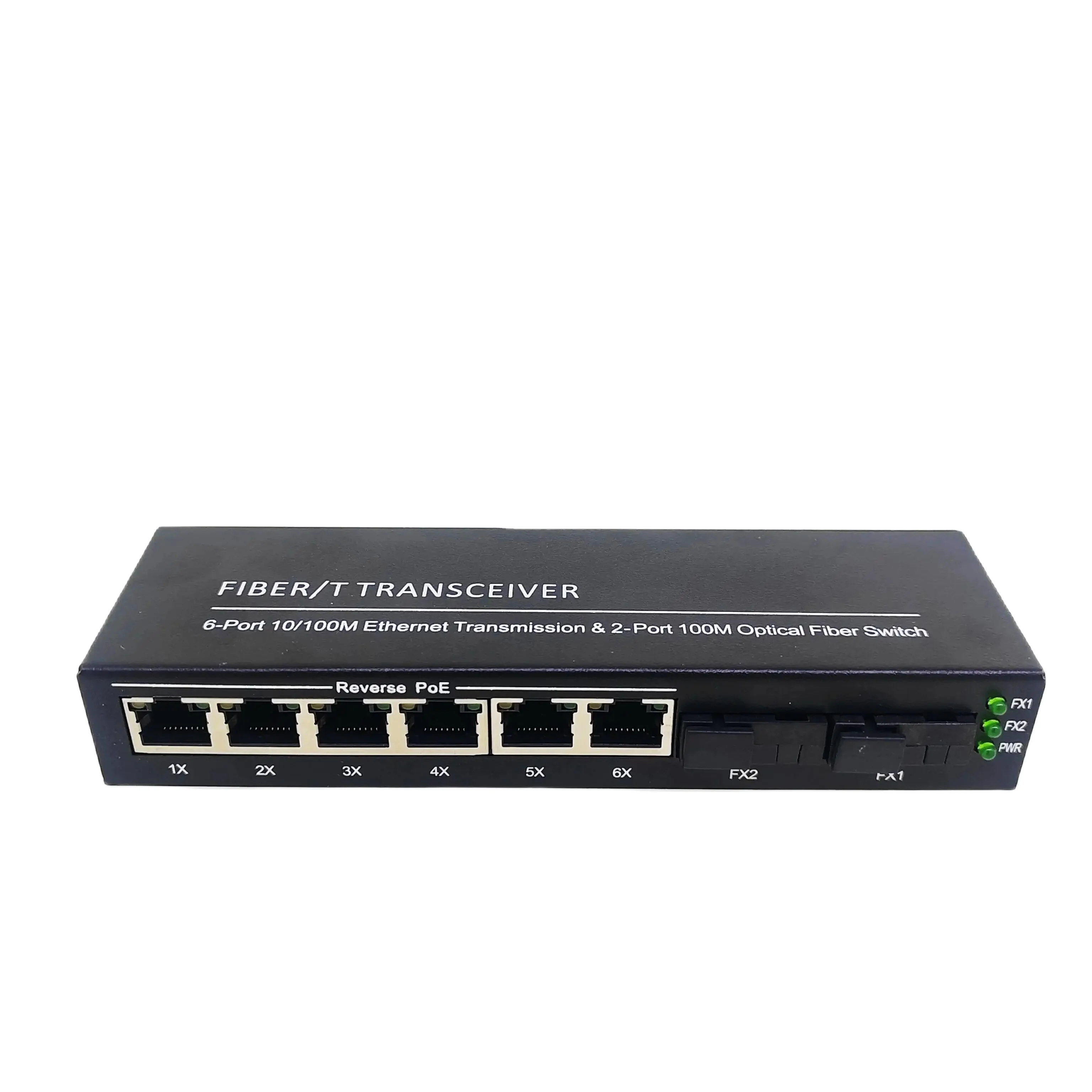 Fiber Optic Switch 10/100M 8 Port Reverse Poe Switch 2 SC 6 RJ45 Fast Ethernet Switch Fiber Optical Media Converter 2 FO 6 LAN