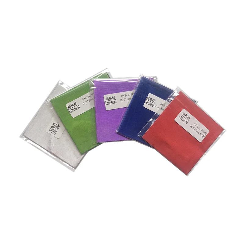 Food grade 12*12 cm Embossed 1 8011 embossing aluminum foil wrapper for chocolate