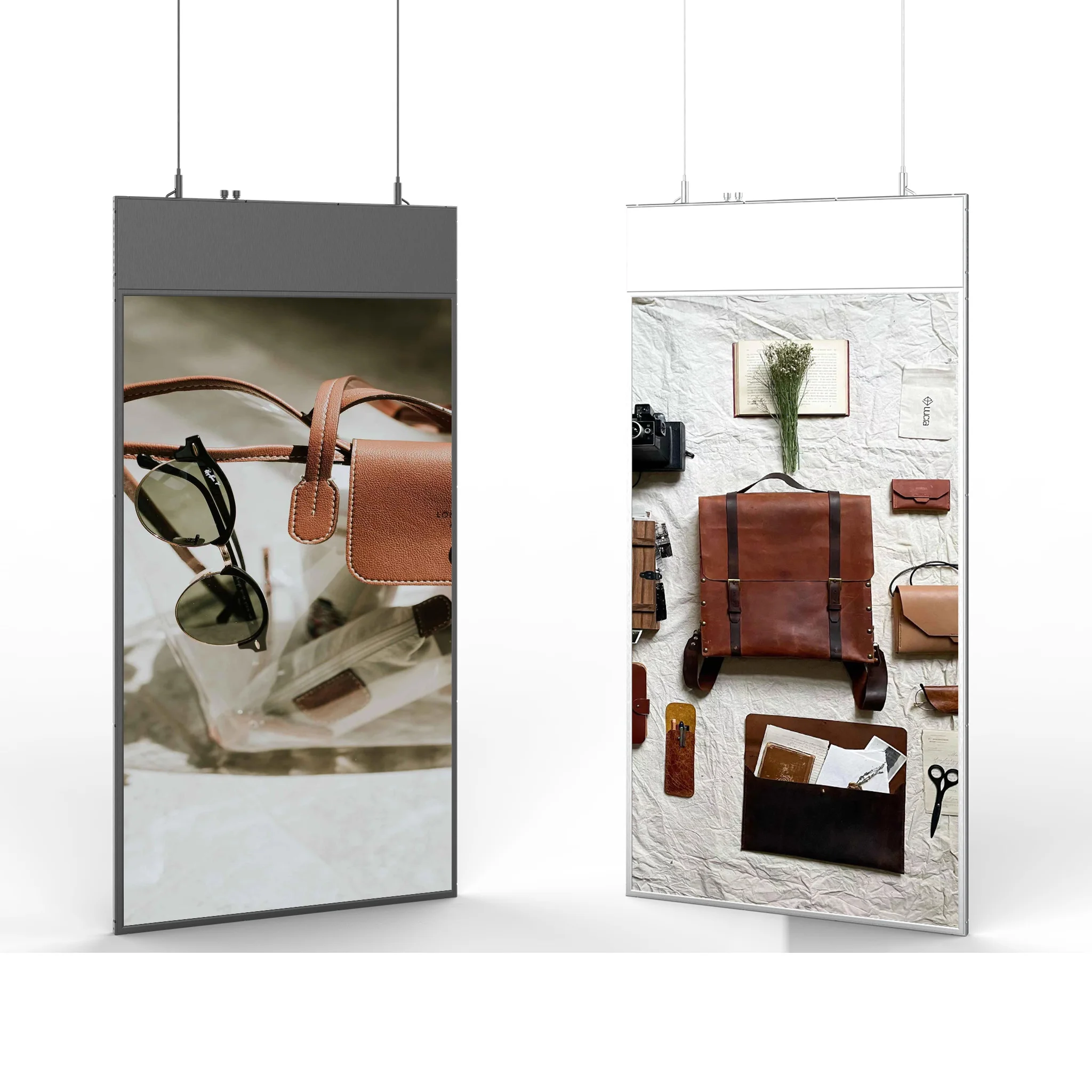 Vmision Low-priced 55-inch ceiling-mounted high-brightness indoor LCD advertising double-sided digital signage