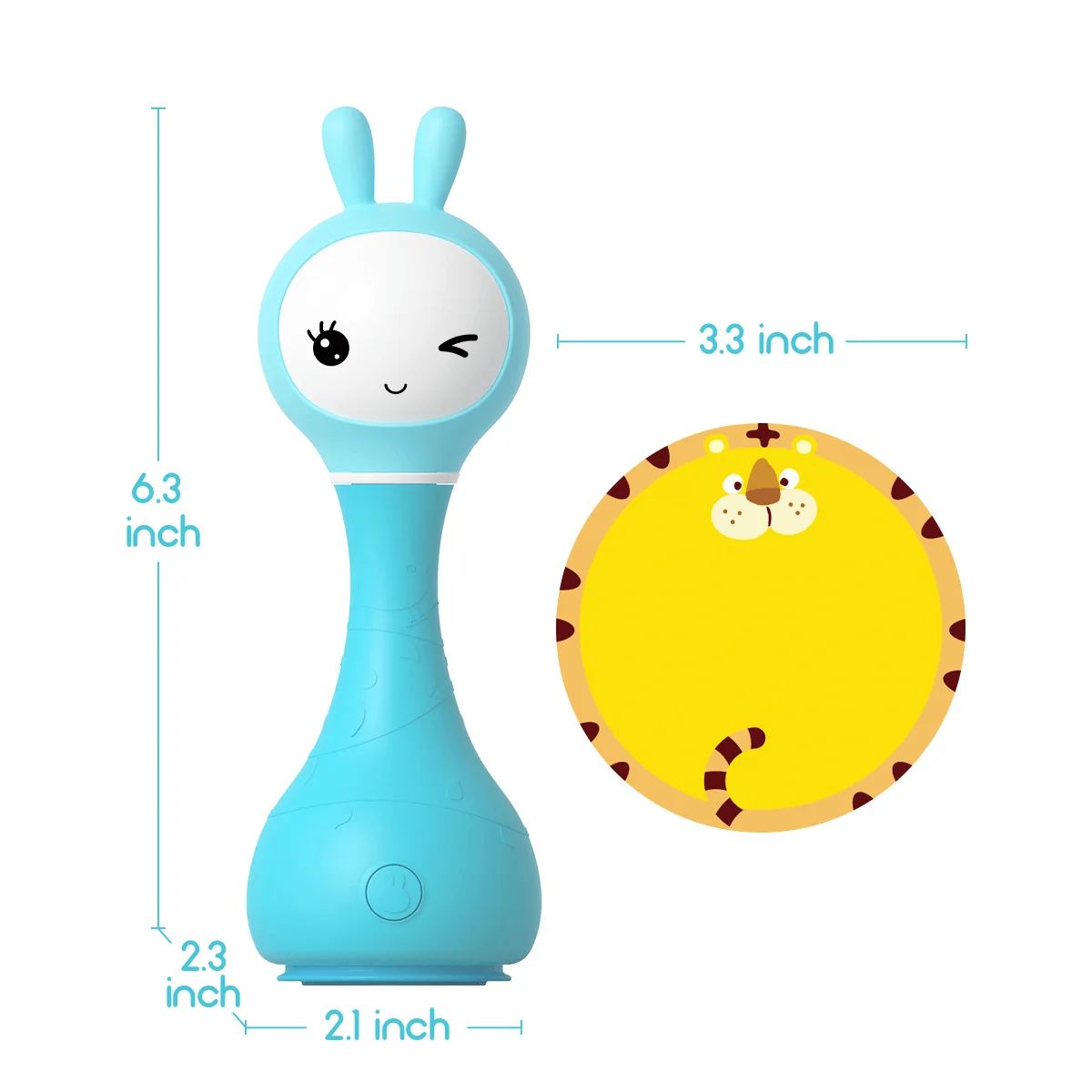 Alilo 2021 Hot Selling Bunny Smart Electronic Kids learning robot Children Shaker Silicone Set Toys Baby Rattle