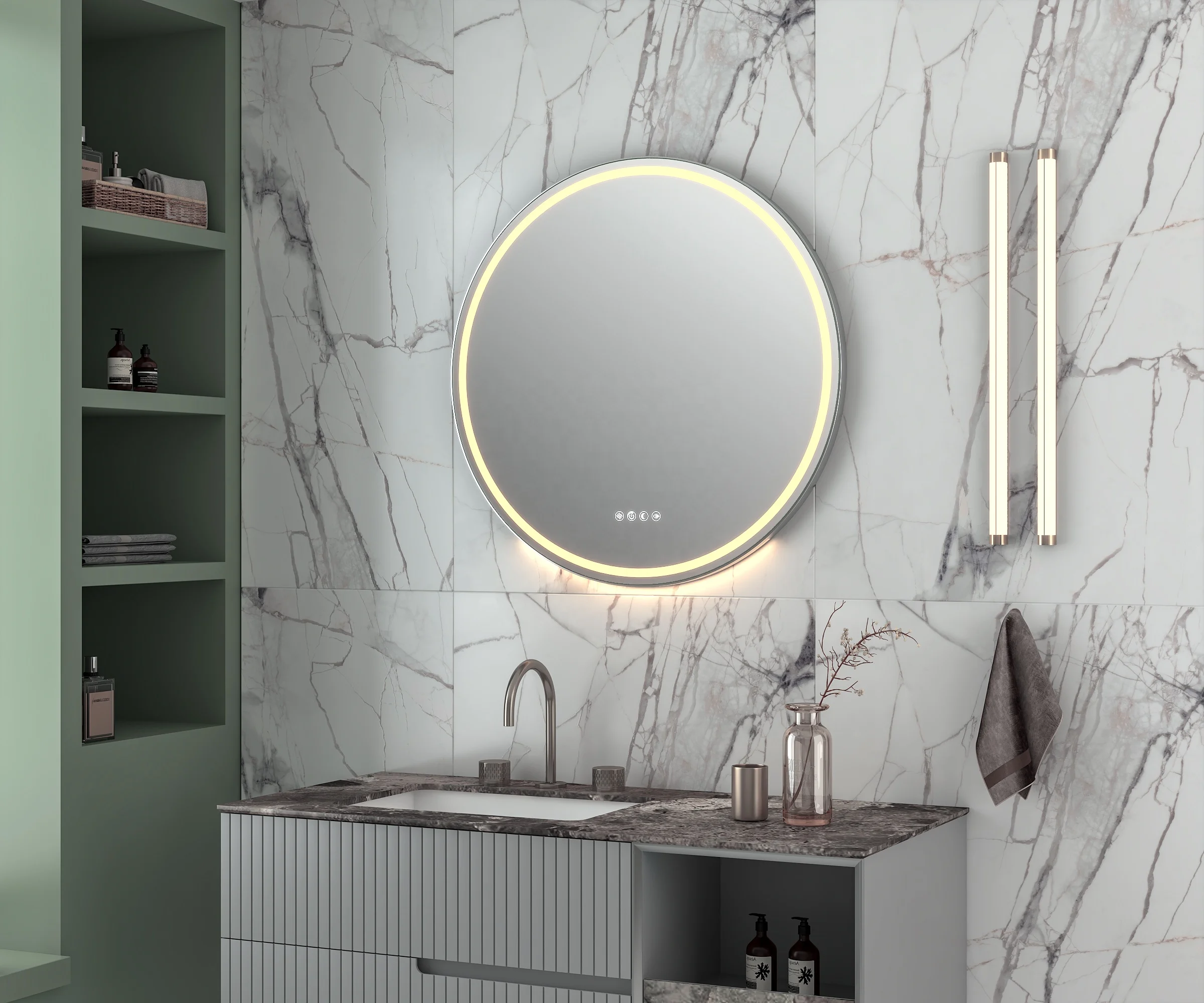 Best Price China Aluminum Framed Bathroom Led With Lights Wall Mirrors