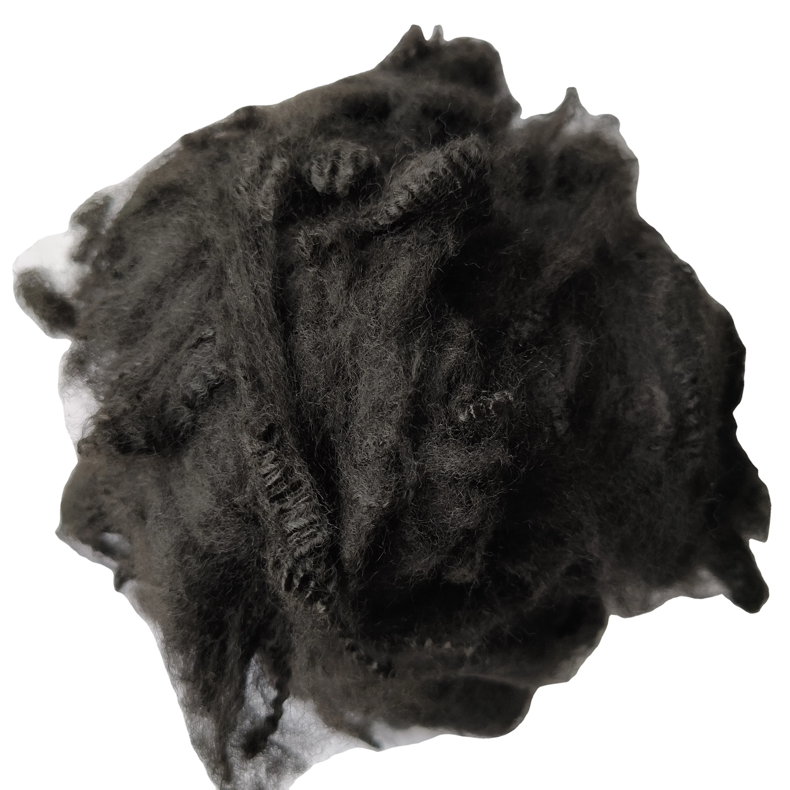 3DX51MM Recycled Black Dry solid Polyester Staple Fiber