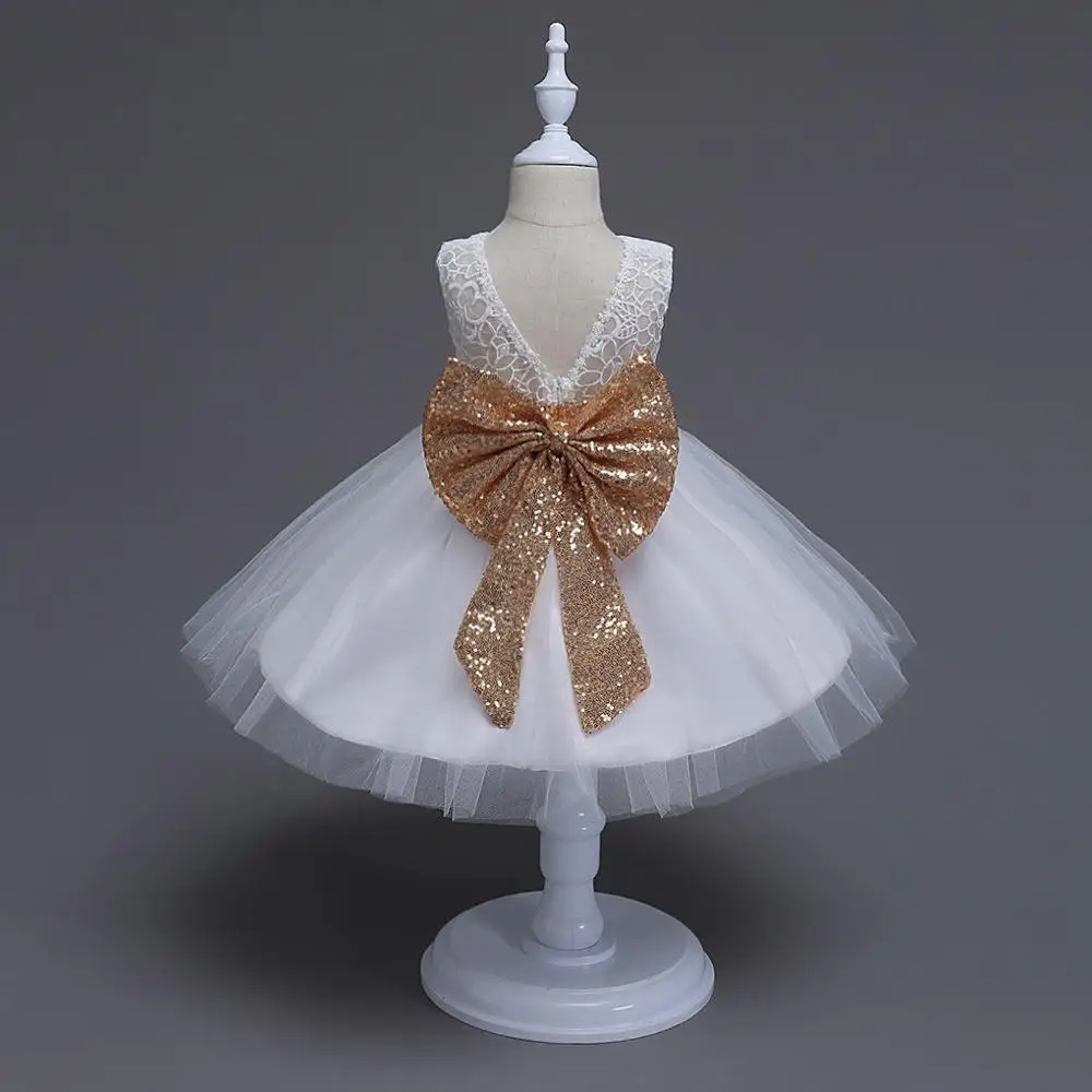Summer Children Birthday Party Western Frock Design Lovely Baby Girl Tutu Dress High Quality White Tulle Dresses