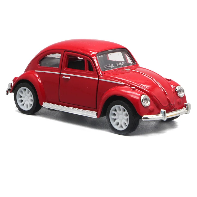 Diecast alloy model car Vintage classic cars alloy car model with sound and light pullback with ATV decorate metal model