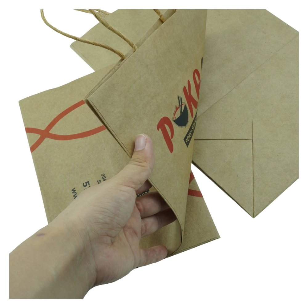 Recycled Shopping Carrier Bag Twisted Handle Your Own Logo Nuts Kernels Packaging Brown Bag Kraft Paper Bags