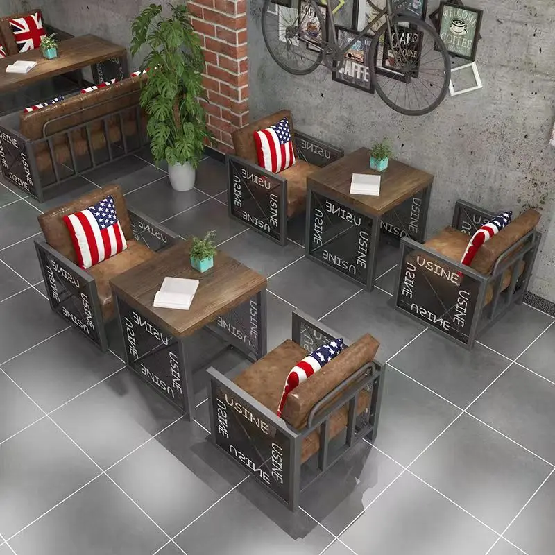 hot sale loft portable luxury industrial vintage kitchen wood dining bar restaurant table Restaurant Furniture Restaurant Booth