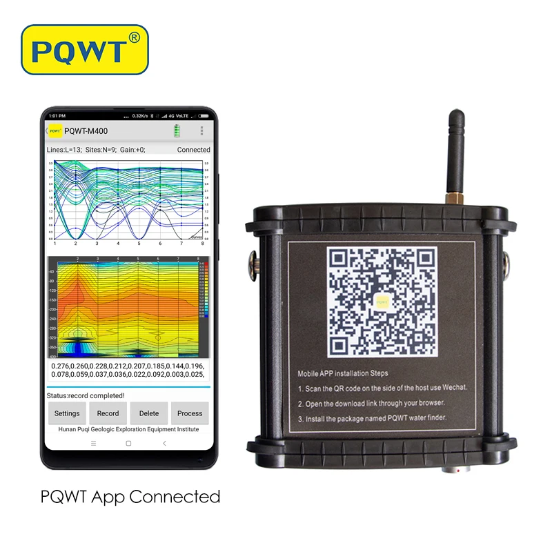 PQWT-M200 Mobile Water Detector App 200m Underground Finder Ground Water Detection Machine