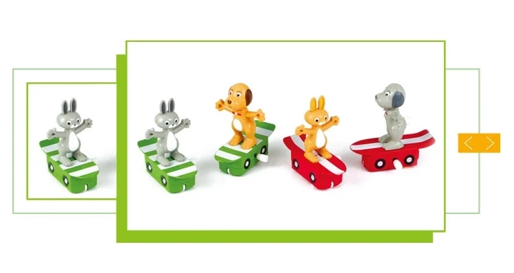 
plastic cartoon animal toy wind up toy rabbit and dog for kid gift 