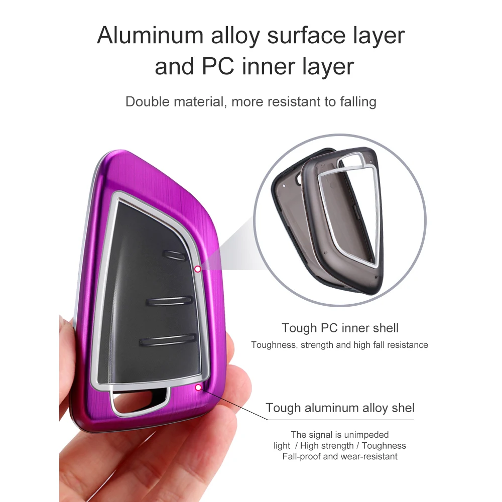 Car Key Case PC aluminium alloy protect Cover Carkey shell For BMW 5 7 Series X1 X2 X3 X4 X5