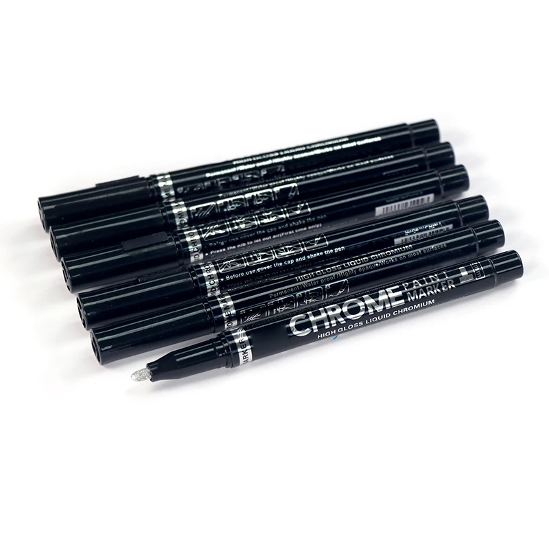 6pcs Mirror Silver Liquid Chrome Markers