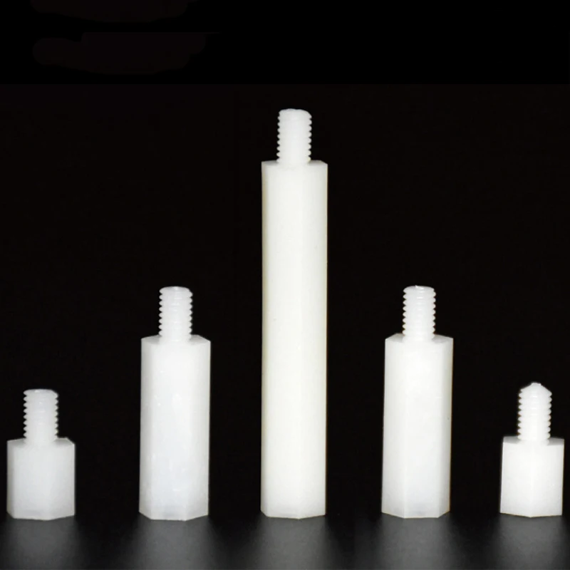 PP attachment Metric nylon plastic self-retaining screw grommet female hex spacer metric threaded standoff