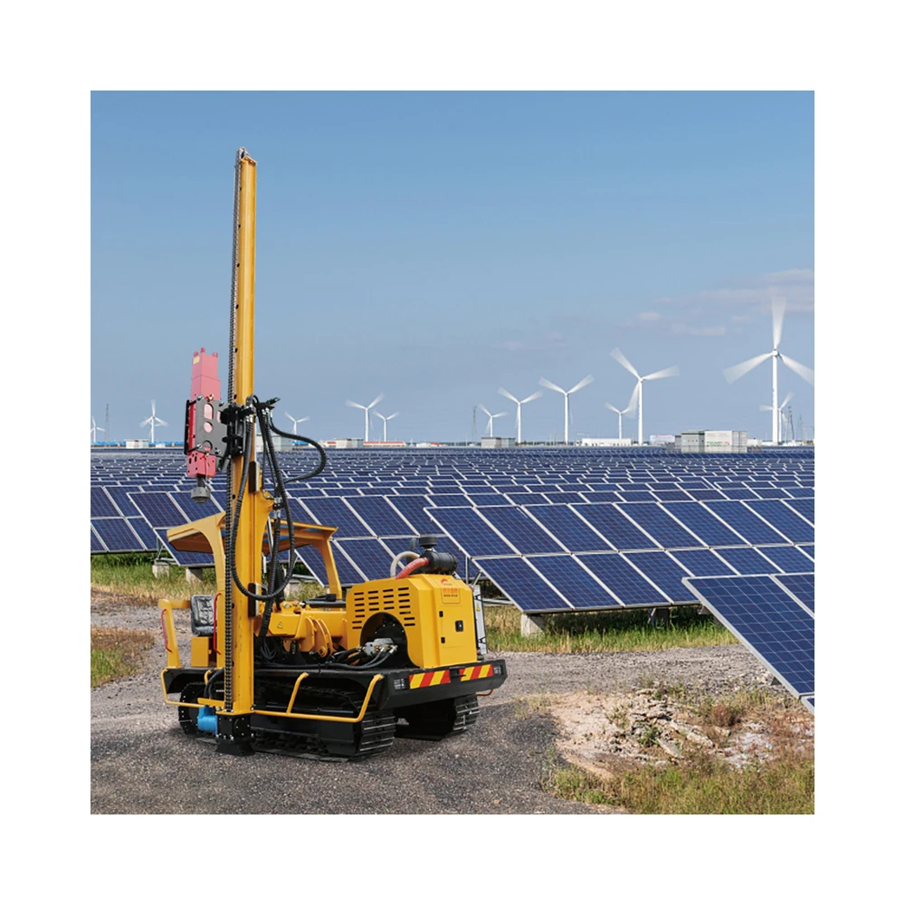 2024 High quality hydraulic crawler pile driver equipment with 97KW Cummins guardrail photovoltaic solar pile driver