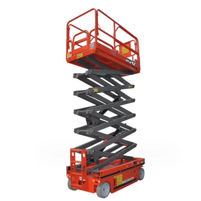 warehouse hydraulic lift equipment lead acid battery electric cargo lift self propelled scissor lift