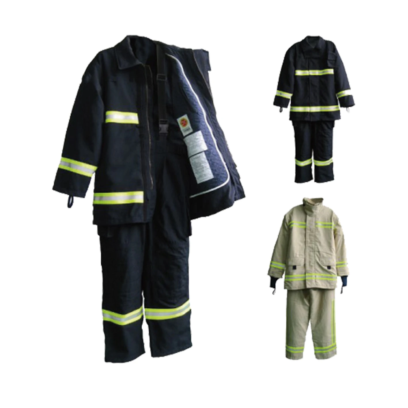 Anti-corrosion block harmful chemicals fire-preventing PPE EN firefighting suit uniform for firemen with reflective tape