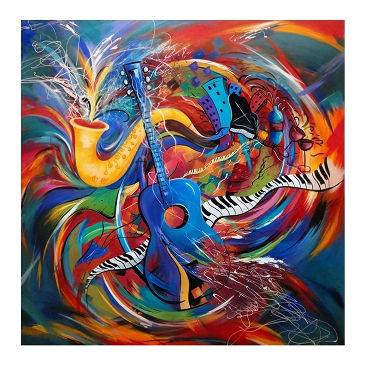 Oil painting guitar round or square drill  diamond embroidery  kits home decoration gift DIY full diamond painting