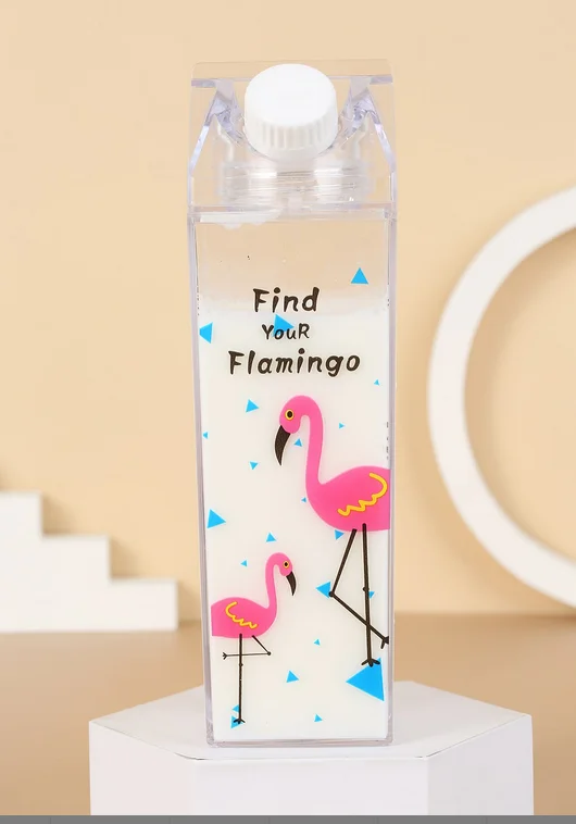 
Custom Logo plastic blue unicorn water bottle, milk carton bottles 