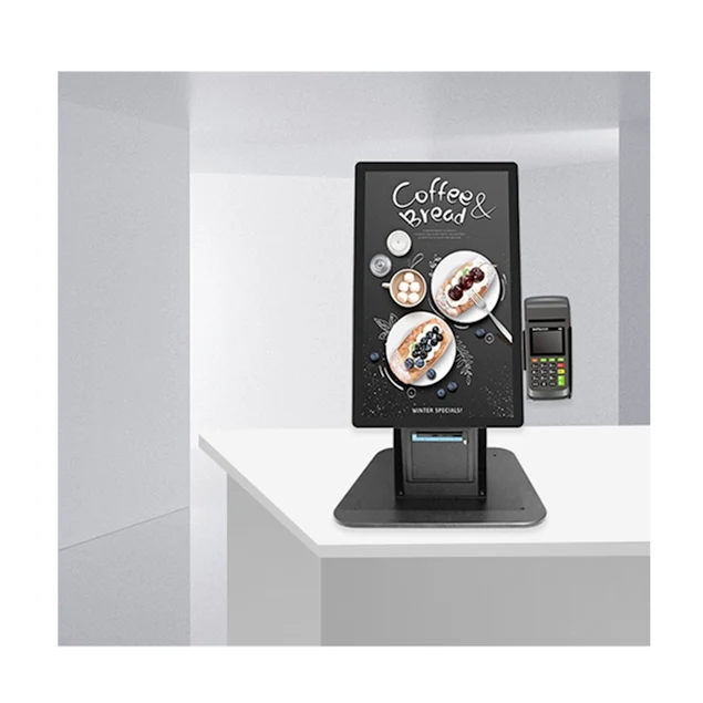 custom touch screen 21.5 inch self service order kiosk desktop payment kiosk