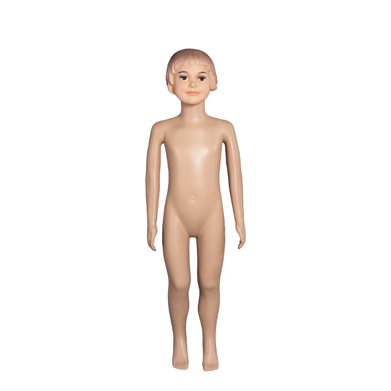 Plastic cheap skin color realistic manikin little boy little girl young child mannequin kids for sale