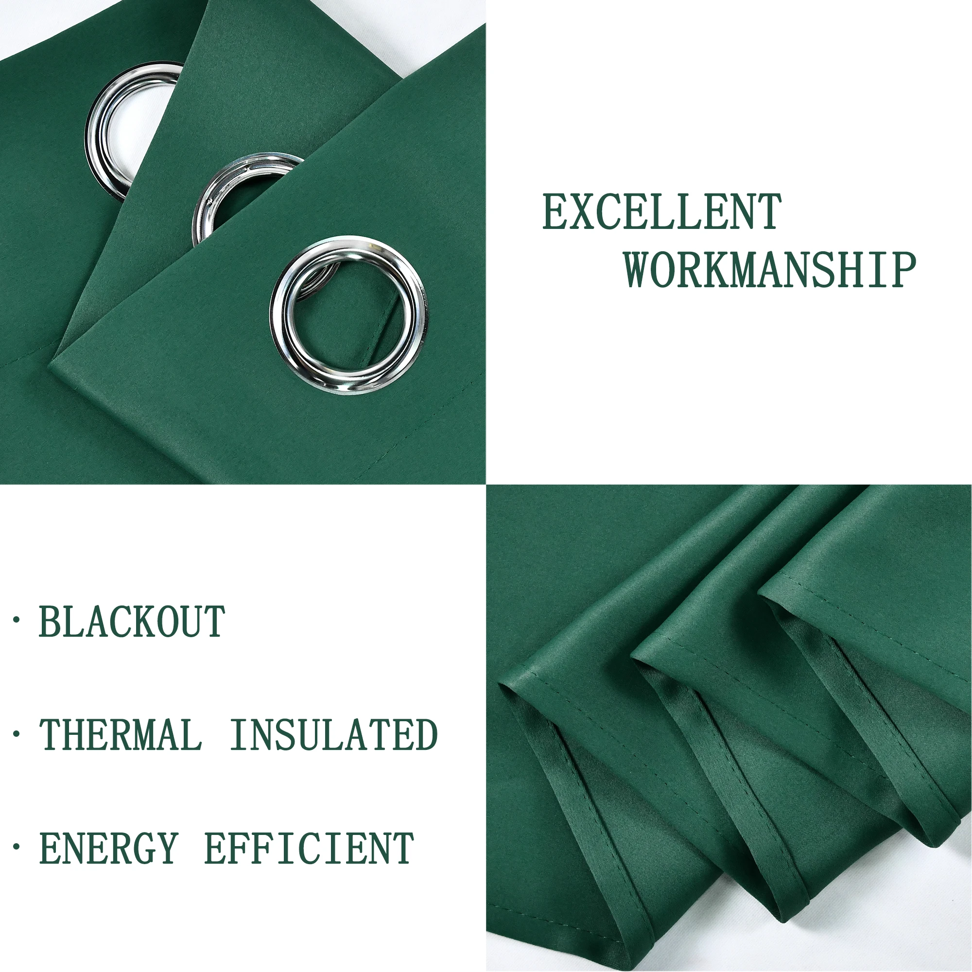 52x18 дюймов Зеленые Плотные подзор 100% полиэстер втулка стиль балдахин 1 шт./упак.