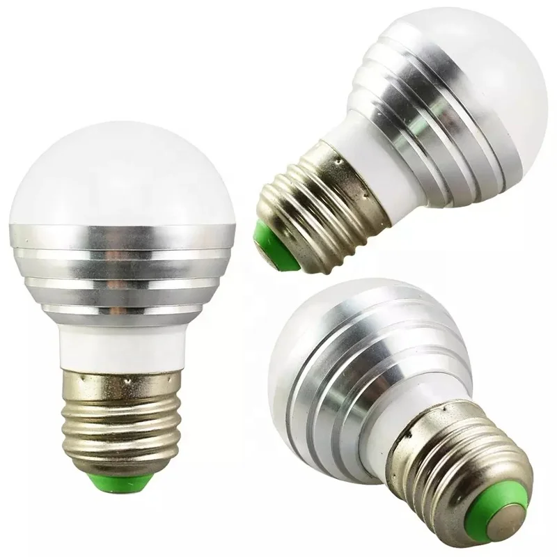 LED Lamp Color Change 3W led bulb remote control 16 color rgb led light bulbs e27