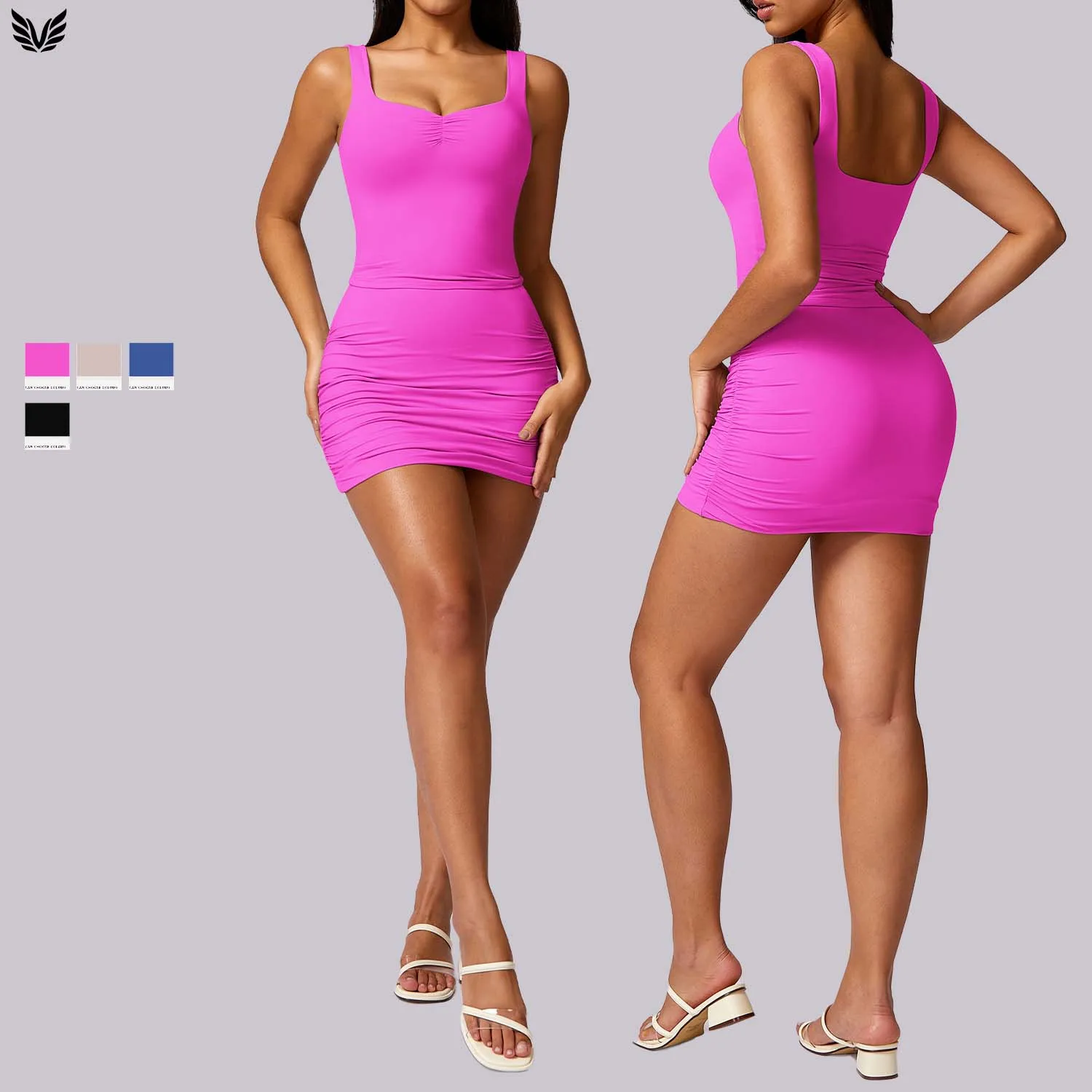Custom Logo Hottie vest pure desire tight buttock skirt suit pleated slim athleisure suit