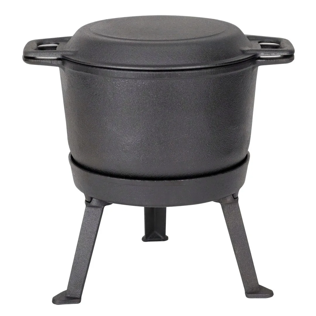 2023 new style 5L 8L 10L 12L outdoor camping preseasoned cast iron pressure cooker Cast iron cauldron Dutch Oven