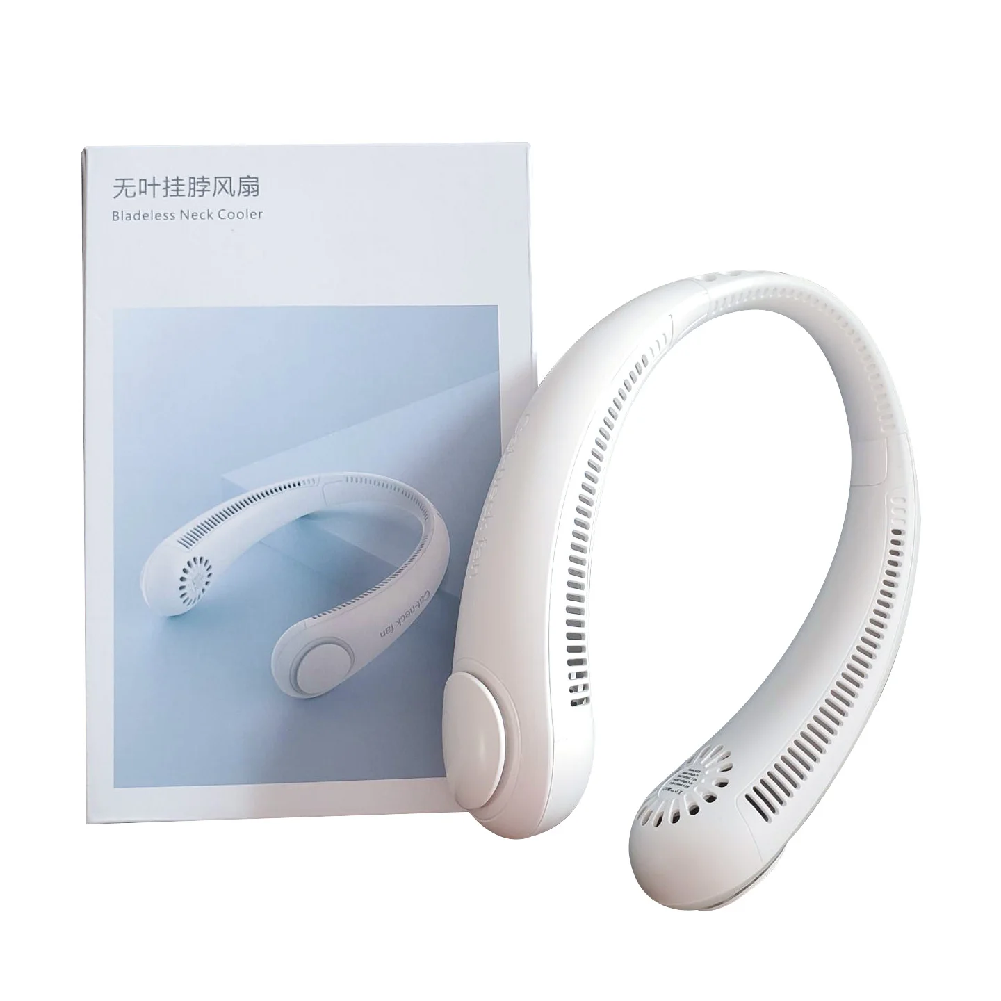 Factory wholesale leafless rechargeable electric air-cooled handheld mini fan hanging neck fan