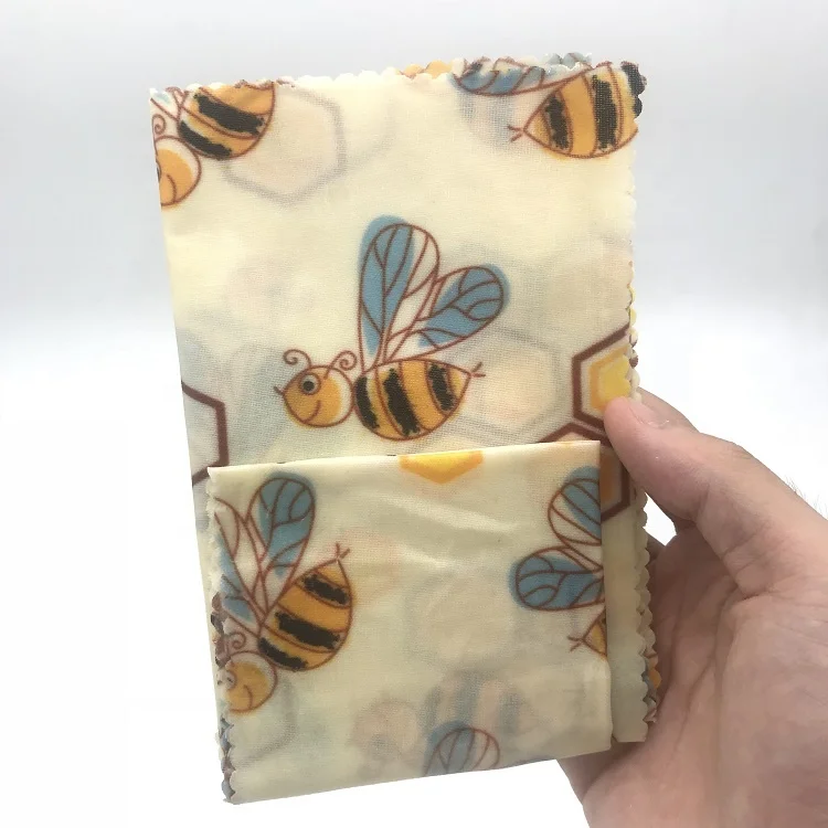 2022 Sustainable Eco Friendly Products Customized Organic Eco Friendly Reusable Beeswax Food Wraps Use to Bread Vegetables Fruit