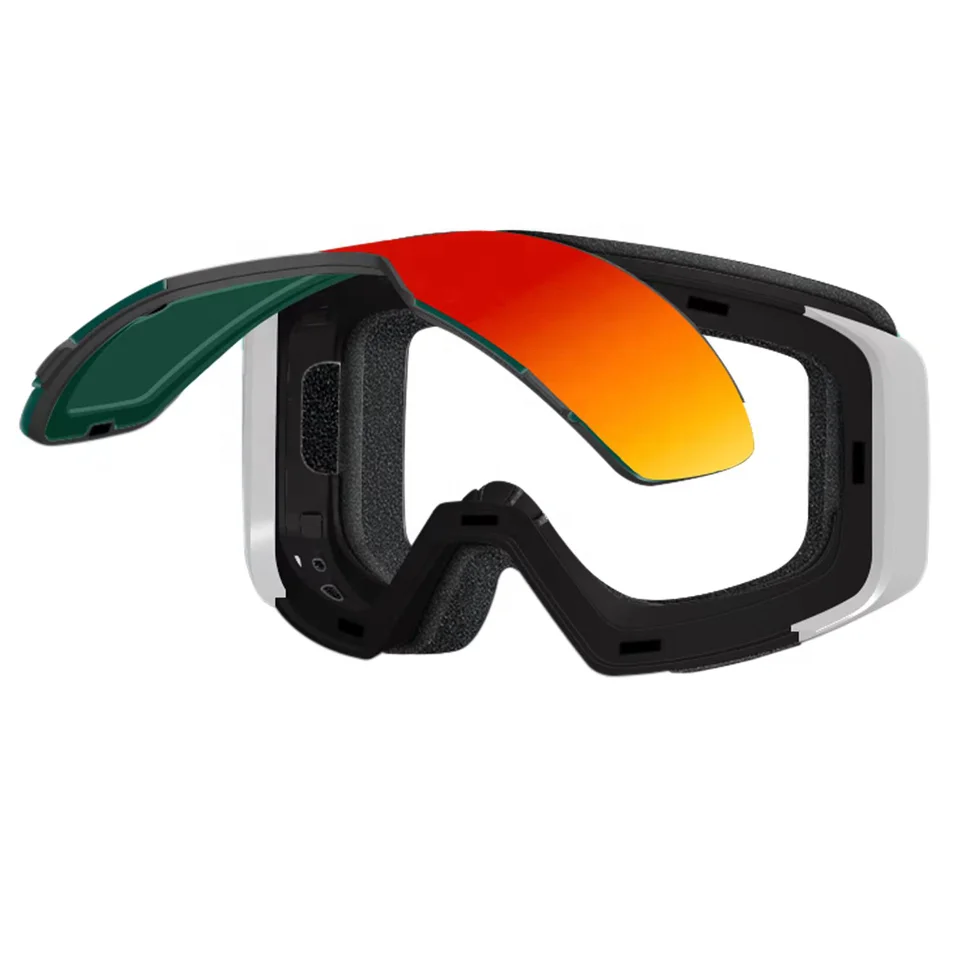 2023 Women Mens Snowboard Sports Googles Oem Custom Logo Otg Retro Anti Fog Flip cover Snow Goggles Magnetic Ski Goggles