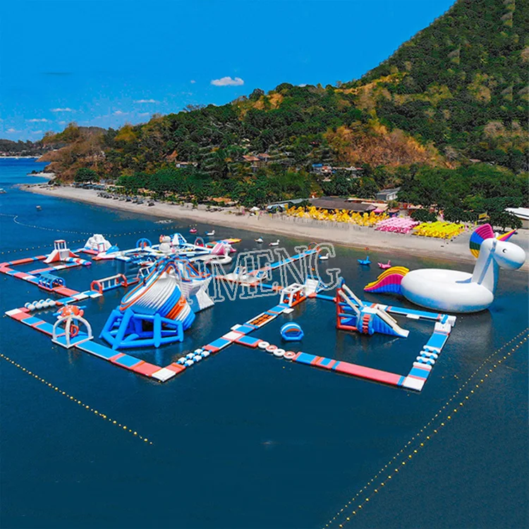 High Quality Large Inflatable Amusement Water Park Play Park With Slide Pool