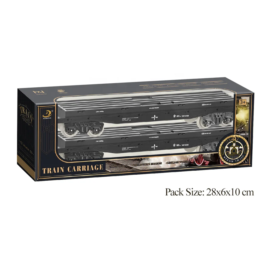 Classic Steam Train Set with Trailer Container Transporter with Smoke Light Sound for Kids Play Indoor