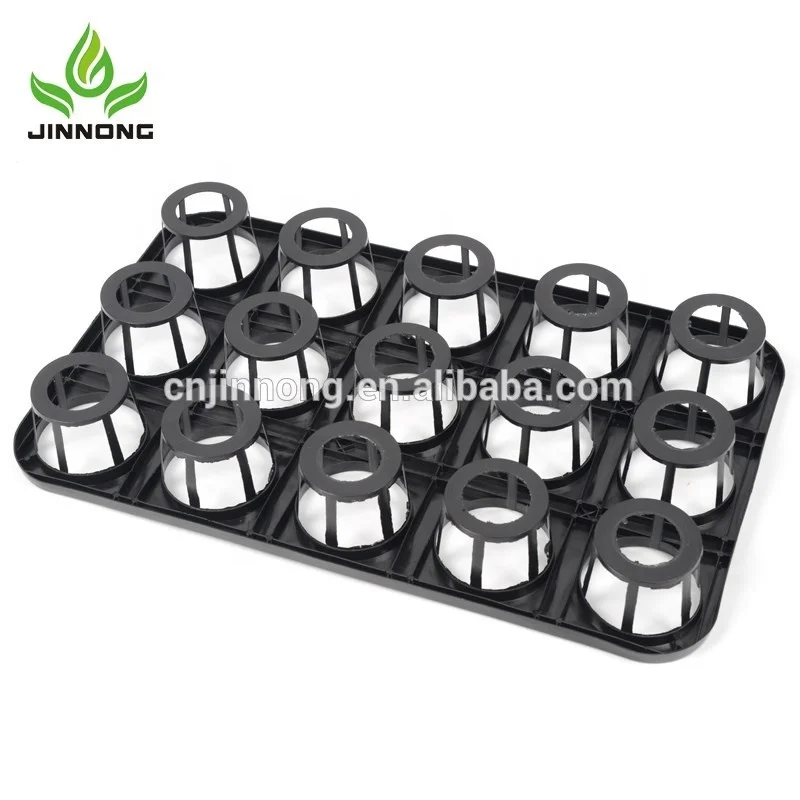 15 holes white and black round flower pot trays for seedling orchid wholesale