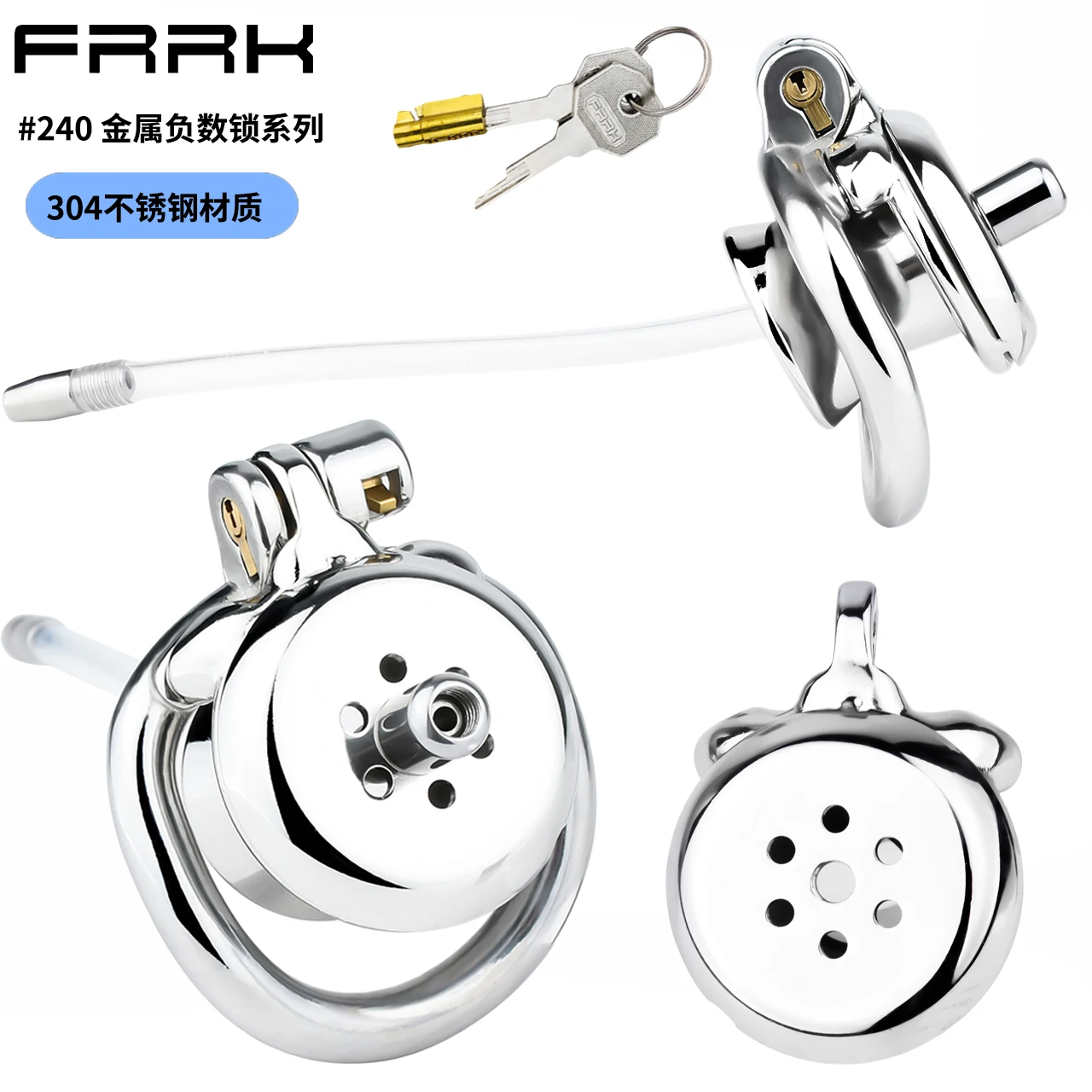 Dropshipping Stainless Steel Flat Chastity Lock for Men Chastity Devices High Comfort Anti Cheating Dormant Lock Bondage Toys