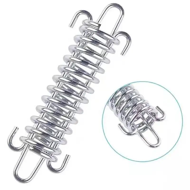 Hotsale Steel Tent Wind Rope Spring Buckle Tent Tensioner Camping Pegs High Elasticity Strength Fixed Hook for outdoor activity